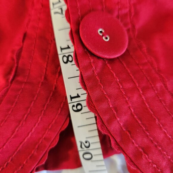 Anthropologie Elevenses Size 6 Red Embroidered Short Sleeve Shirtwaist - Picture 5 of 9